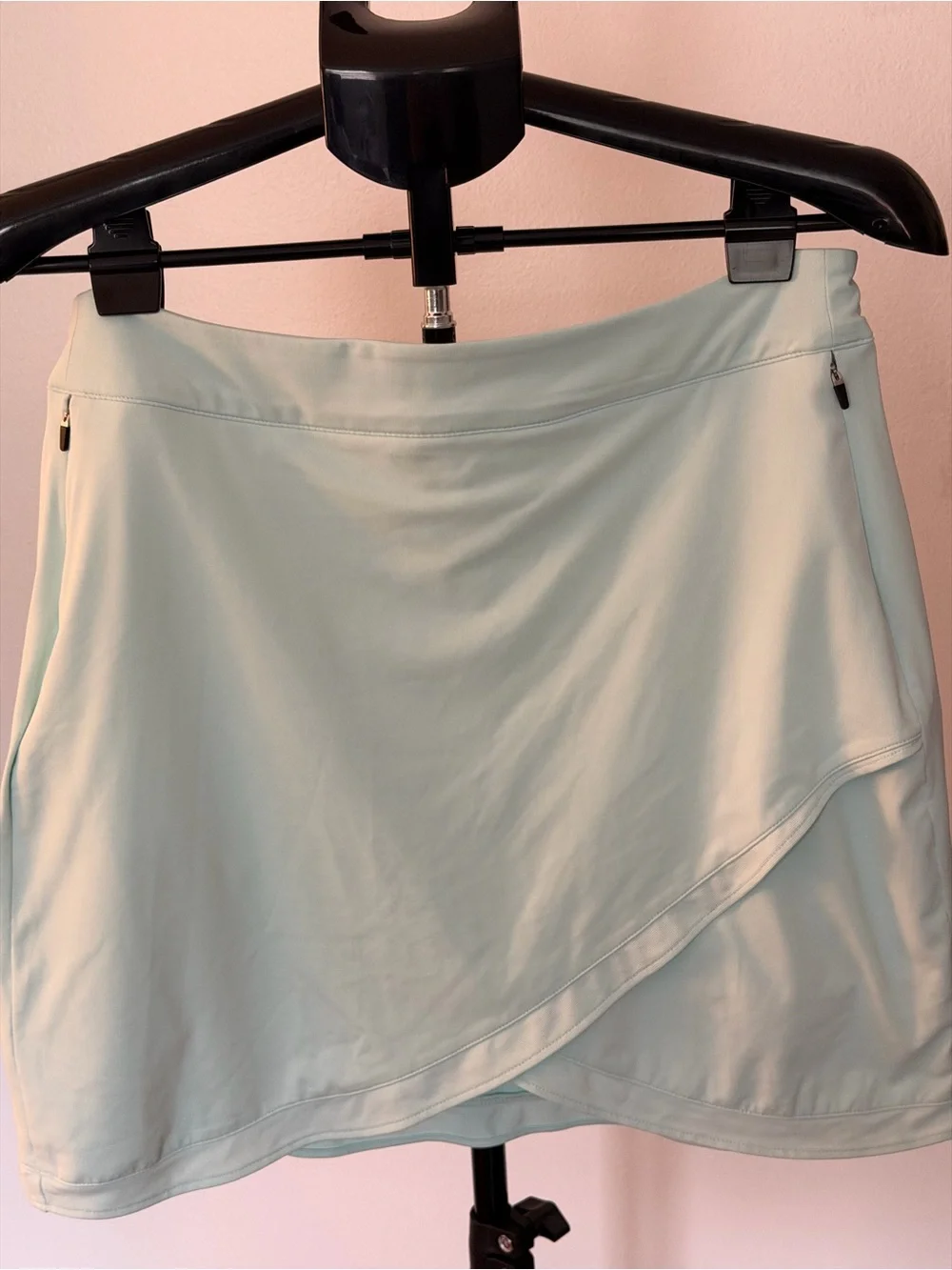 Peter Millar Light Aqua Asymmetrical Wrap Golf Skort